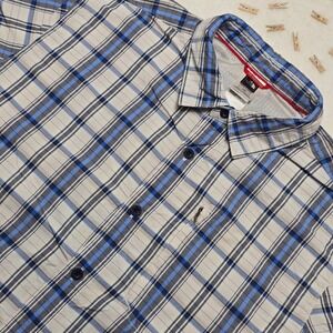 The North Face‎ Mens Plaid Shirt Size L Short Sleeve Button Up Outdoor Casual